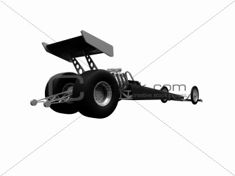 Dragster isolated back view 01