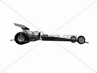Dragster isolated side view