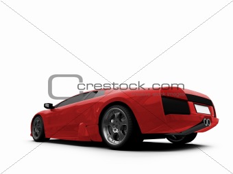 Ferrari isolated red back view