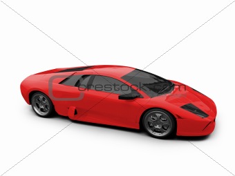 Ferrari isolated red front view