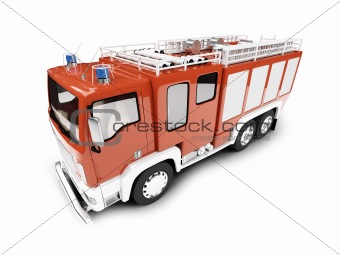 Firetruck isolated front view