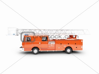 Firetruck long isolated side view