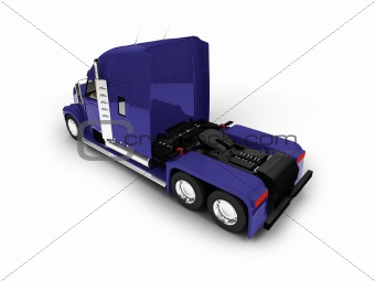 Monstertruck isolated blue back view 