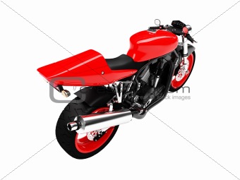 isolated motorcycle back view 01