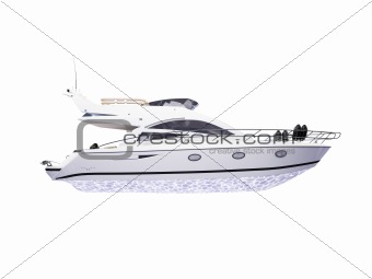 Yacht isolated side view