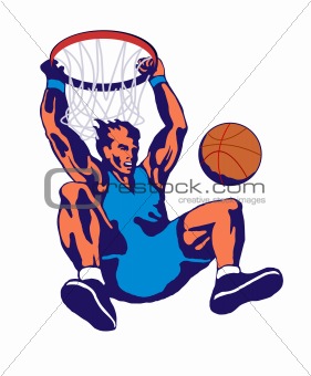 Basketball player lay up