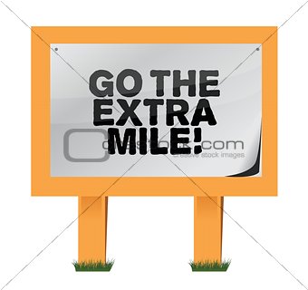 go the extra mile wood sign illustration