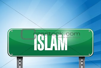 islam religious road sign banner illustration