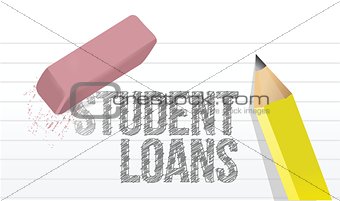 erasing student loans concept illustration