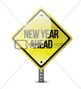 new year ahead road sign illustration