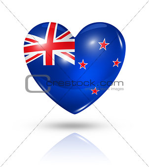 Love New Zealand, heart flag icon