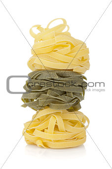 Fettuccine nest colored pasta