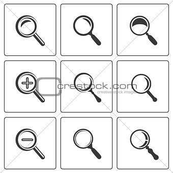 Zoom and magnifier signs