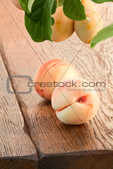 Peaches and yellow plums
