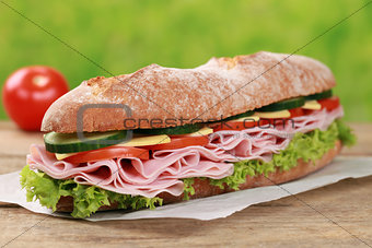 Baguette with ham