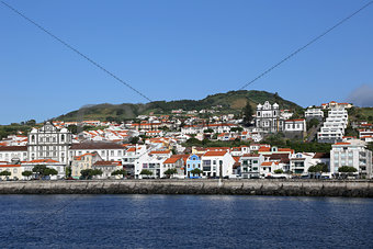 Panorama of Horta on Faial Azores Portugal