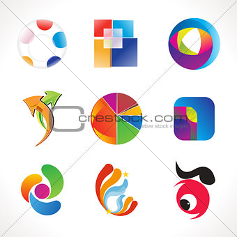 abstract multiple colorful logo template