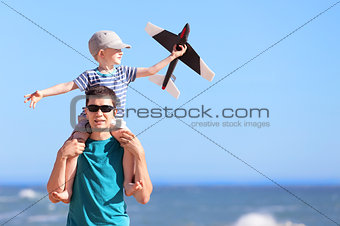 family at the beach