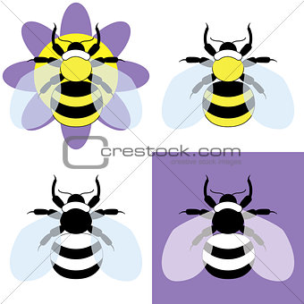 vector illustration of a bumble bee