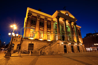 City Hall in Groningen city at night
