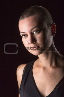 Exotic woman with short hire, beauty style portrait