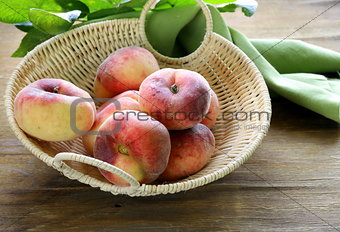 fig peaches sweet and ripe on a wooden table