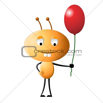 Funny cartoon character on white background.