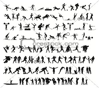 sports silhouettes vector