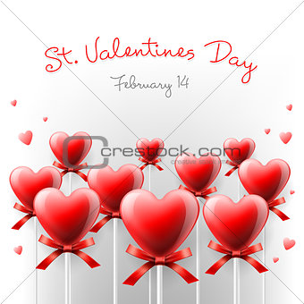 Valentine's Day card with lollipops, vector Eps10 image