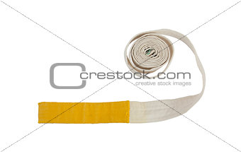 White and yellow belt isolated