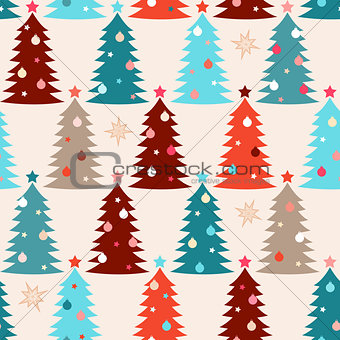 Seamless pattern with fir trees