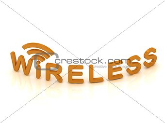 Wireless logo, 3D render