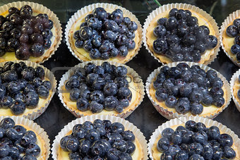 Lemon Custard Fruit Tarts with Blueberries