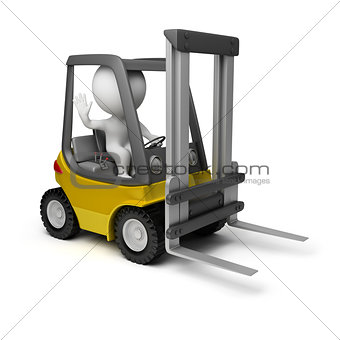 3d small people - forklift