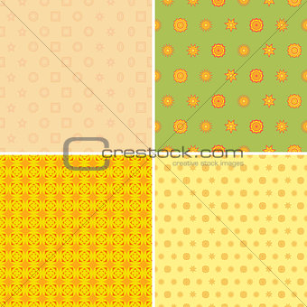Four Seamless Wallpaper Pattern