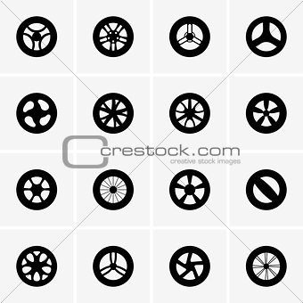 Baby stroller wheel icons