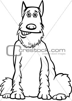 schnauzer dog cartoon for coloring book