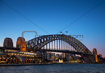 sydney harbour bridge in australia at night