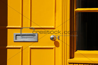 Traditional Georgian architecture yellow doorway
