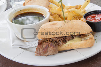 Philadelphia Beef Cheese Steak Sandwich