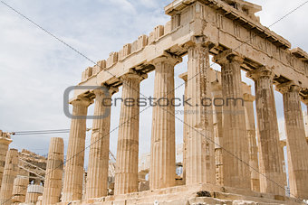 Ruins of old temple in Athens, Peloponnese, Greece