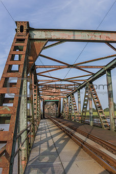 Railroad bridge Friesenbrucke close to Weener in Germany