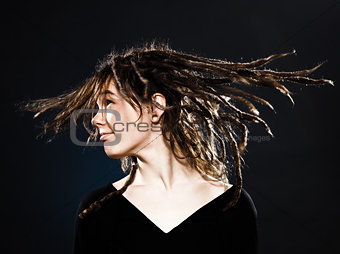 young girl with dreadlocks