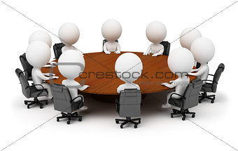 3d small people - session behind a round table