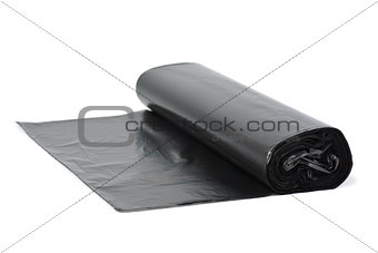 Roll of black plastic garbage bags