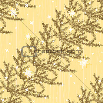 Seamless pattern with fir branches