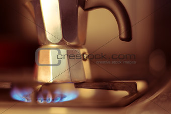 Italian coffee maker on stove 