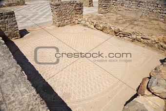 circle ancient mosaic floor