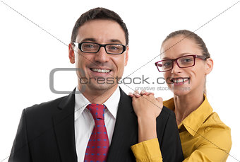 Happy business couple
