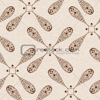 Vector Abstract Ethnic Seamless  Floral Pattern